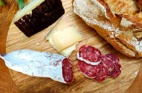 Dry sausage with sheep cheese | Charcuterie: Sausages & Hams